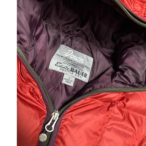 EDDIE BAUER Goose Down Designer Winter Puffer Parka Coat Jacket Womens Small - Picture 5 of 9